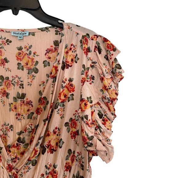 NEW Nostalgia Ruffle Sleeve V Neck Summer Sundress Size M - Picture 4 of 5